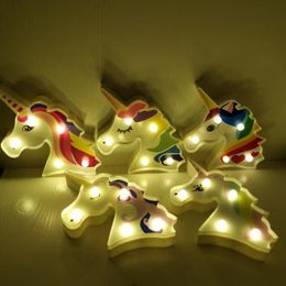 Factroy Price Night Light Unicorn Lamp LED Unicornio Head Kid's Nights Lights 3D Painted Lamps For Xmas Gift Party Table Decoration