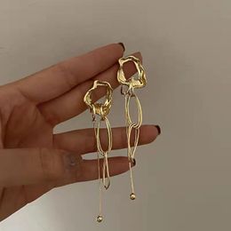 Stud Metal Irregular Long Tassel Earrings Europe United States Temperament Fashionable Retro Geometric Woman Jewellery