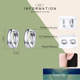 BAMOER New 925 Sterling Silver Polishing Tiny Circle Hoop Earrings for Women and Men Korean Style Fine Jewellery SCE552 Factory price expert design Quality