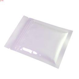10x15cm (4x6") 100pcs Glossy White Heat Sealable Flat Pouch Tear Notch Metallic Mylar Small Zip Lock Bagsgoods