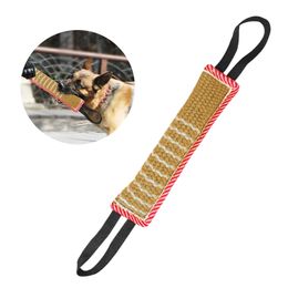 1PC Dog Bite Tug Toy Jute K9 With Two Handles For Adult Dogs Puppies Teeth Healthy Pet Training Play Throw 211111