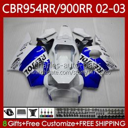 Body Kit For HONDA CBR954-RR CBR900RR 2002-2003 Bodywork 61No.109 CBR954RR CBR954 CBR900 CBR 900 954 RR CC 900CC 2002 2003 CBR 954RR 900RR 02 03 Fairings Repsol blue