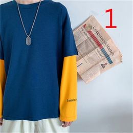 Men's Long Sleeve T-Shirt Autumn Top Pure Cotton Trend Wild 210420