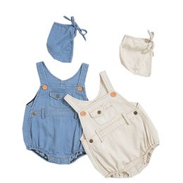 born Denim One-piece Infant Clothing Baby Romper Boys Unisex Kids Girls Overalls Loose Jumpsuit 210417