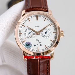 3 Styles Top Quality Watches 85290/000R-9969 Patrimony Traditionnelle Day-Date Cal.2475SC Automatic Mens Watch White Dial Leather Strap Gents Sports Wristwatches