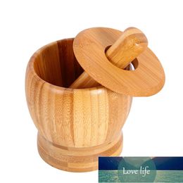 Bamboo Mortar and Pestle Grinder Pestle-Set Grinding-Bowl Garlic Press Ginger Crusher Herb Spice Masher Kitchen Tool Factory price expert design Quality Latest