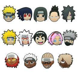 712 days delivery cartoon anime comic sasuke soft pvc shoe charms jibtz for clog shoe accessories bithday haloween xmas gift