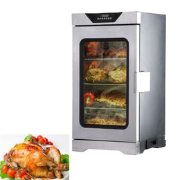 Stainless Steel Electric Smoke Rotisseries Roaster Chicken Fumigant Cooker Sausage Smoke Cooker Fumigation Machine 1000W