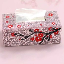 DIY Plum blossom Special shape Diamond painting tissue storage jewelry box diamond embroidery cross stitch home decor