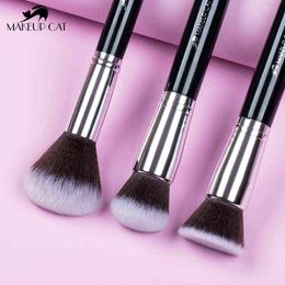 Health and Beauty Products Makeup Brush Makeup Cat-black Brushes Set Professional Tool Synthetic Hair Foundation Powder Contour Eyeshadow Make Up 220226