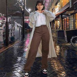 Vintage Baggy Brown Jean Streetwear Loose High Waist Trousers Harajuku Fashion Cotton Denim Sweatpants denim jeans 210809