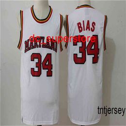 100% Stitched 34 LEN BIAS MARYLAND BASKETBALL JERSEY Mens Women Youth Custom Number name Jerseys XS-6XL