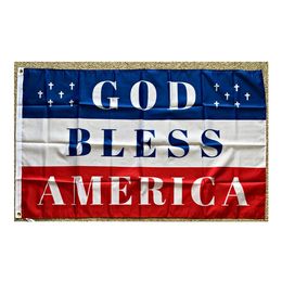 God Bless America 3' x 5'ft Flags Outdoor Banners 100D Polyester High Quality With Brass Grommets