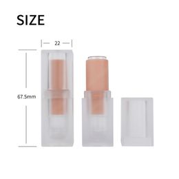 Clear/Matte Square Empty 12.1mm Lipstick Tube Lip Balm Container Lipstick Shell Packaging Cosmetics Refillable Bottle