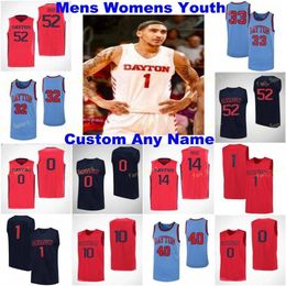 NCAA College Dayton Flyers Basketball Jersey 40 Chase Johnson 51 Drew Swerlein 52 Camron Greer 53 Christian Wilson Custom Ed