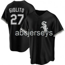 Stitched Custom Lucas Giolito #27 Black Ver3 Baseball Jersey XS-6XL