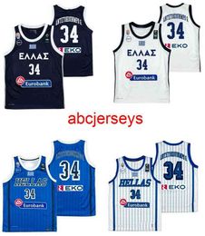 Cheap Giannis #34 Antetokounmpo Greece National Basketball Jersey Custom Any Name Number