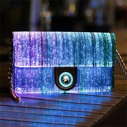 Waist Bags Women Girls Light Up Bag Luminous Cross Body Shoulder Handbags For Christmas Rave Party Bar