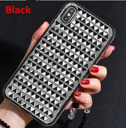 Girl Women Luxury Newest Blind Diamond Cases for iPhone 12 11 Pro XR X XS Max 6S 7/8 Plus + Black Mobile Phone Hybrid Cover