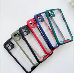 Armour Contrast Colour Transparency Clear Military Shockproof Phone Cases for iPhone 13 12 Mini 11 Pro Max 6 7 8 Plus XR XS X 1