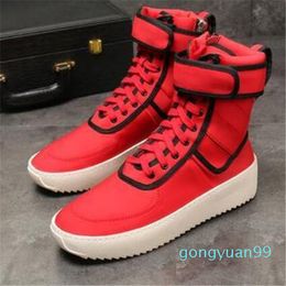 Militares Alta-Top Botas Ao Ar Livre Sapatilhas De Camurça Vermelho Vermelho Cor Correspondência De Correspondência Jerry Kanye Nylon Running Shoes 38-46