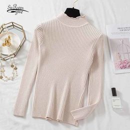 Autumn and Winter Base Sweater High Quality Thick Knitted Jumper Solid Half-turtleneck Wavy Curl Collar Pullover Sweaters 11786 210508
