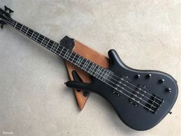 Black body Electric Bass Guitar with Rosewood Fingerboard,Neck Through body,Black Hardware,Provide Customised service