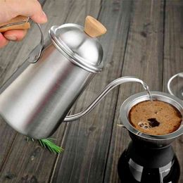 Zinc Alloy Coffee Kettle Pot Long Handle Drip Expresso Maker Pitcher Cafe Milk Frothing Tea Percolator Teapot 210423