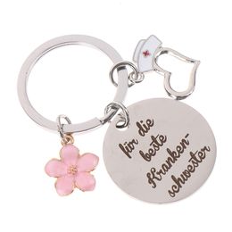 10Pieces/Lot Nurses Day Doctor Gift I Am A Nurse Key Ring Heart Shape Dripping Nurse Hat Keychain Glass Keychain