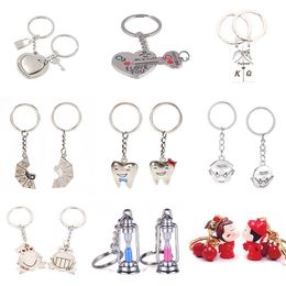 2pcs Couple Creative Keychain Cartoon Cute Panda Love Lock Keychain Wedding For Women Gift G1019