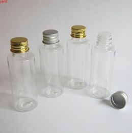 30 x 50ml Refillable Portable Clear PET Plastic Orifice Reducer Bottles with Aluminum Cap