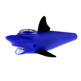 Shark Style 4.6inch Silicone Water smoking Pipes Bong Pipe With Thick Portable Oil Burner