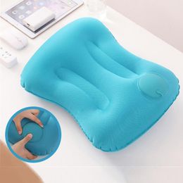 Pillow Ultralight Inflatable Air Portable Double-Sided Milk Silk Ergonomic Cushion Sleeping Outdoor Compressible