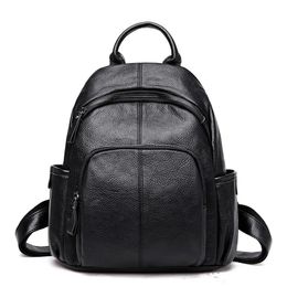 Outdoor Bags Genuine Leather Designer Women Daily Casual Backpack College Students School Cow Bagpack