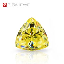 GIGAJEWE Vivid yellow Colour Trillion cut VVS1 moissanite diamond 1-5ct for Jewellery making