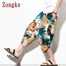 Zongke Harem Pants Men Trousers Joggers Casual National Style Calf-Length Sweatpants Hip Hop Streetwear M-5XL 210715