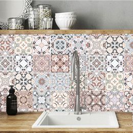 Arabic Style Mosaic Tile Stickers For Living Room Kitchen 3D Waterproof Mural Decal Bathroom Decor DIY Adhesive Wallpaper