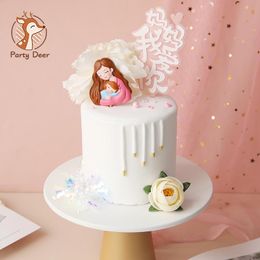 -Autres Festifs Fête Fournitures Maman Hug Baby Baby Anniversaire Cake Topper Happy Mères Jour Cupcake pour la décoration cadeau de la mère Dessert