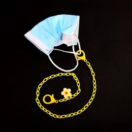 Sunglasses Frames Anti-lost Face Cover Mask Chain Smily Flower Acrylic Lanyard Glasses Necklace For Women Long Strap Holder