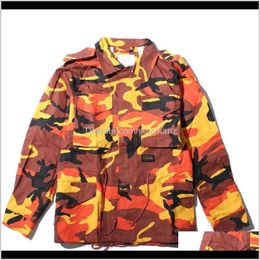 Jackets Outerwear & Coats Clothing Apparel Drop Delivery 2021 High Street Camouflage Autumn Lapel Stand Collar Dstring Waist Jacket Mens Mult