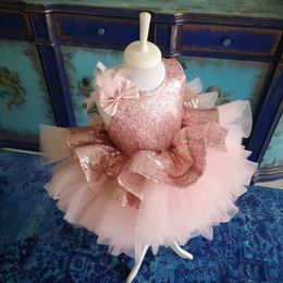 2020 Brand New Toddler Kids Baby Girl Pageant Party Princess Dress Lovely Lace Party Tutu Sequins Dresses Q0716