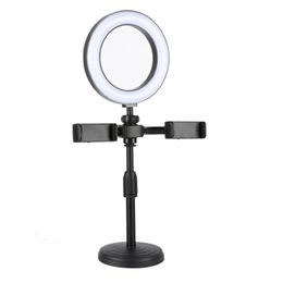 makeup studio light UK - Compact Mirrors Pography Tripod For Mobile Phone With Ring Lamp Selfie Light Stand Bracket Makeup Video Live Po Studio