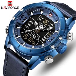 NAVIFORCE Top Men Watch Brand Luxury Fashion Quartz Mens Watches Waterproof Sport LED Digital WristWatch Clock Relogio Masculino 210517