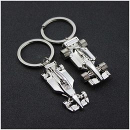 F1 Keychain Racing Activity Gift Personality Pendant Key Buckle Car Key Chain Men's Jewelry keyring silver color can be engraved G1019