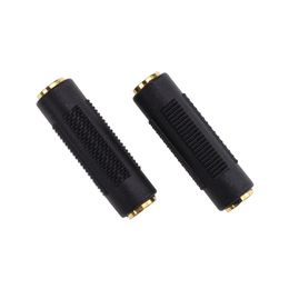 Black 3.5mm Audio Adapter For Headset Earphone Female to Female Jack Stereo Coupler Connector AUX Extension Converter