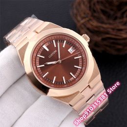Classic Brand Automatic Mechanical Men watch waterproof Stainless Steel Geometric Number Calendar watches Male clock 40mm