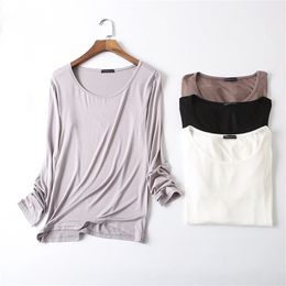 Basic T Long Sleeve Womens Tops Spring Autumn Tee Shirt Women Korean Style T-Shirt Cotton New Plus Size Tshirt D107 210406