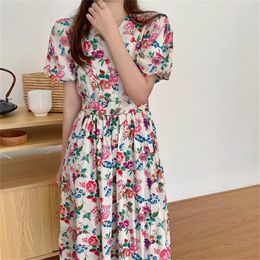 Casual Dresses Alien Kitty 2021 Plus Size OL Florals Chic V-Neck Loose Dress Printed A-Line Slim Party Wedding Vintage Robe Femme Prom