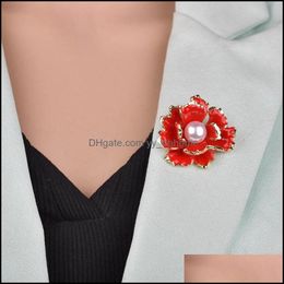 Pins, Brooches Jewelry Enamel Flower Brooch Shirt High Quality Clothes Aessories Pins Bag Metal Creative Boutonniere Cute Alloy Drop Deliver