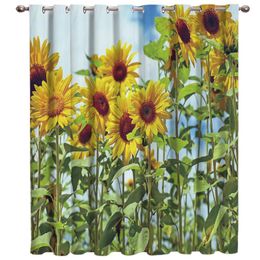 Curtain & Drapes Sunflower Flower Window Treatments Curtains Valance Dark Decor Bathroom Bedroom Outdoor Print